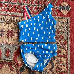 Hanna Andersson Two-Piece Asymmetrical Swimsuit 2T NWOT